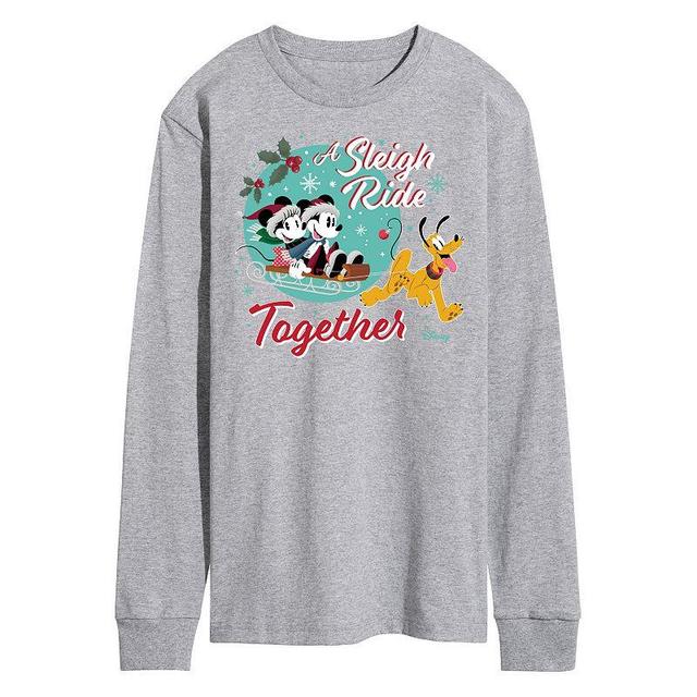 Disneys Mickey & Minnie Mouse Mens Sleigh Ride Together Long Sleeved Graphic Tee Product Image