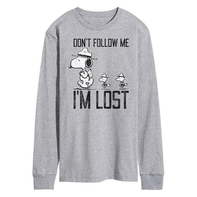 Mens Peanuts Dont Follow Me Long Sleeve Graphic Tee Product Image