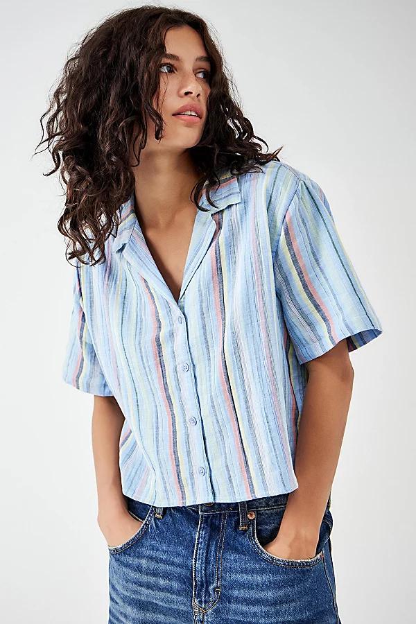 BDG Sunshine Stripe Crop Shirt Top Womens at Urban Outfitters Product Image