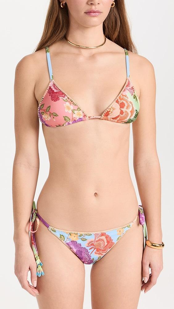 FARM Rio Flower Scarves Tie Side Bikini Bottoms | Shopbop Product Image