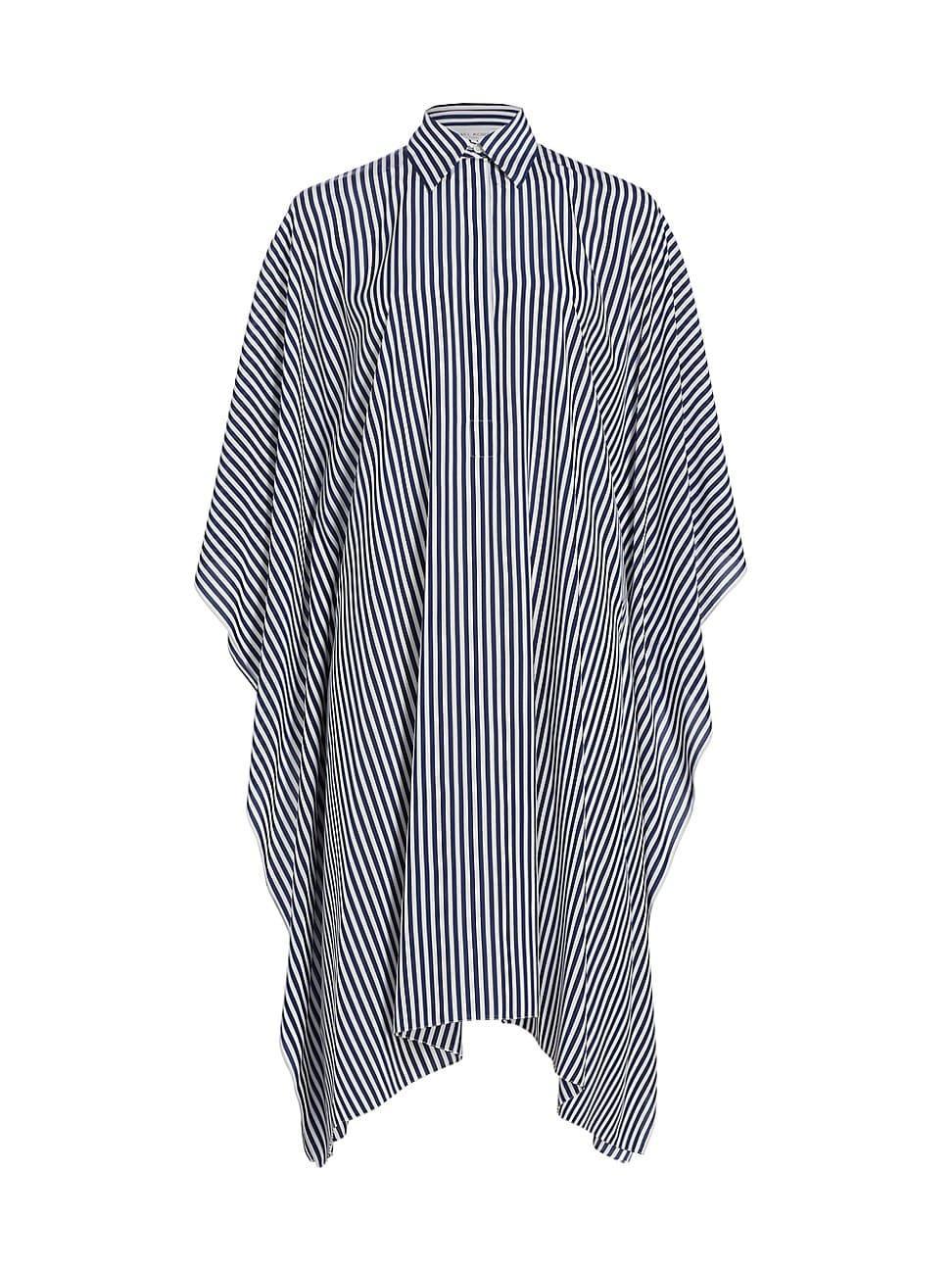 Stripe Midi Silk Caftan Shirt Dress Product Image