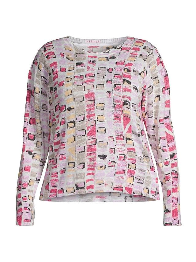 Womens Geo Mosaic Cotton-Blend Sweater Product Image