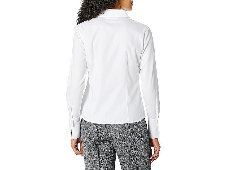 Calvin Klein Women's Long Sleeve Wrinkle Free Button Down Blouse (White) Women's Clothing Product Image