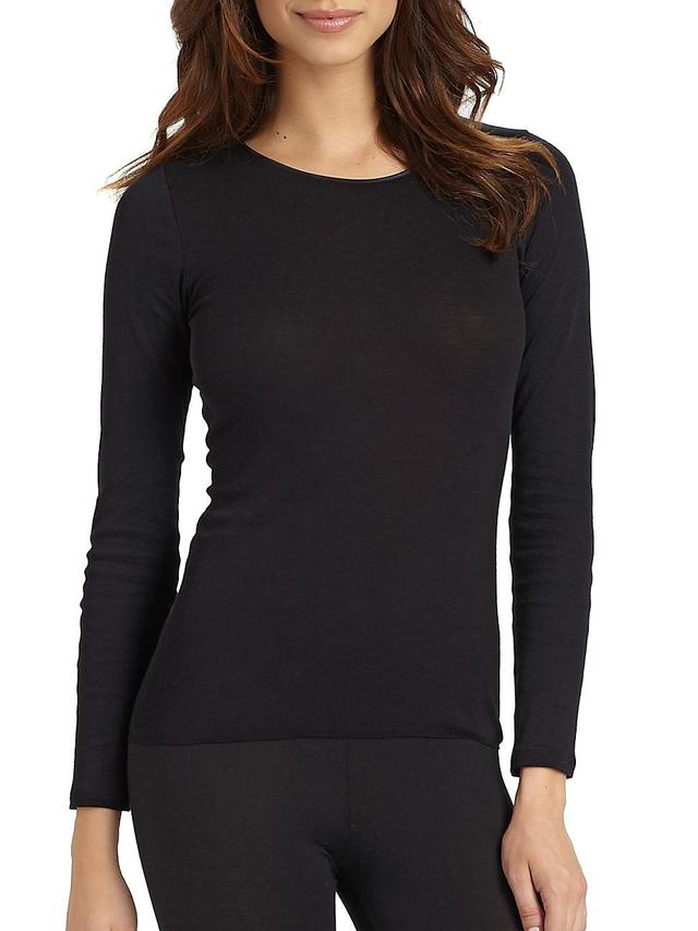 Womens Cotton Seamless Long-Sleeve Top Product Image