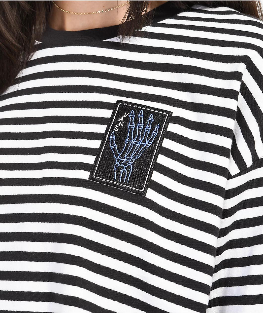 Vans x Breana Geering Skate Black & White Striped Long Sleeve T-Shirt Product Image