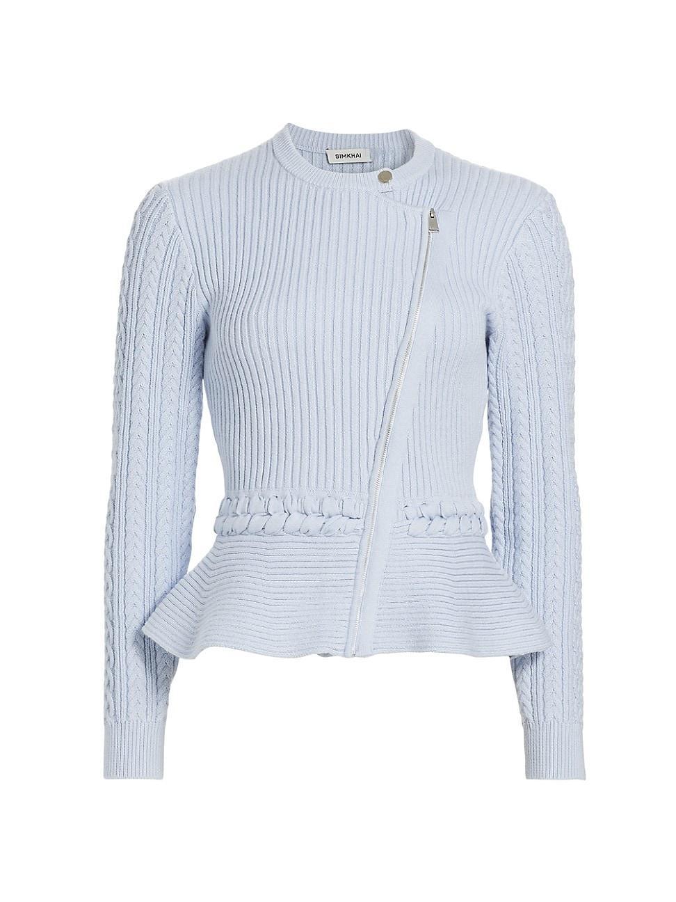 Womens Andi Rib-Knit Peplum Jacket Product Image