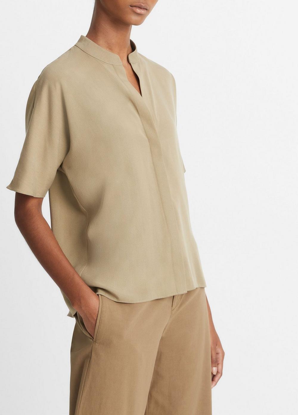 Band-Collar Dolman-Sleeve Shirt Product Image