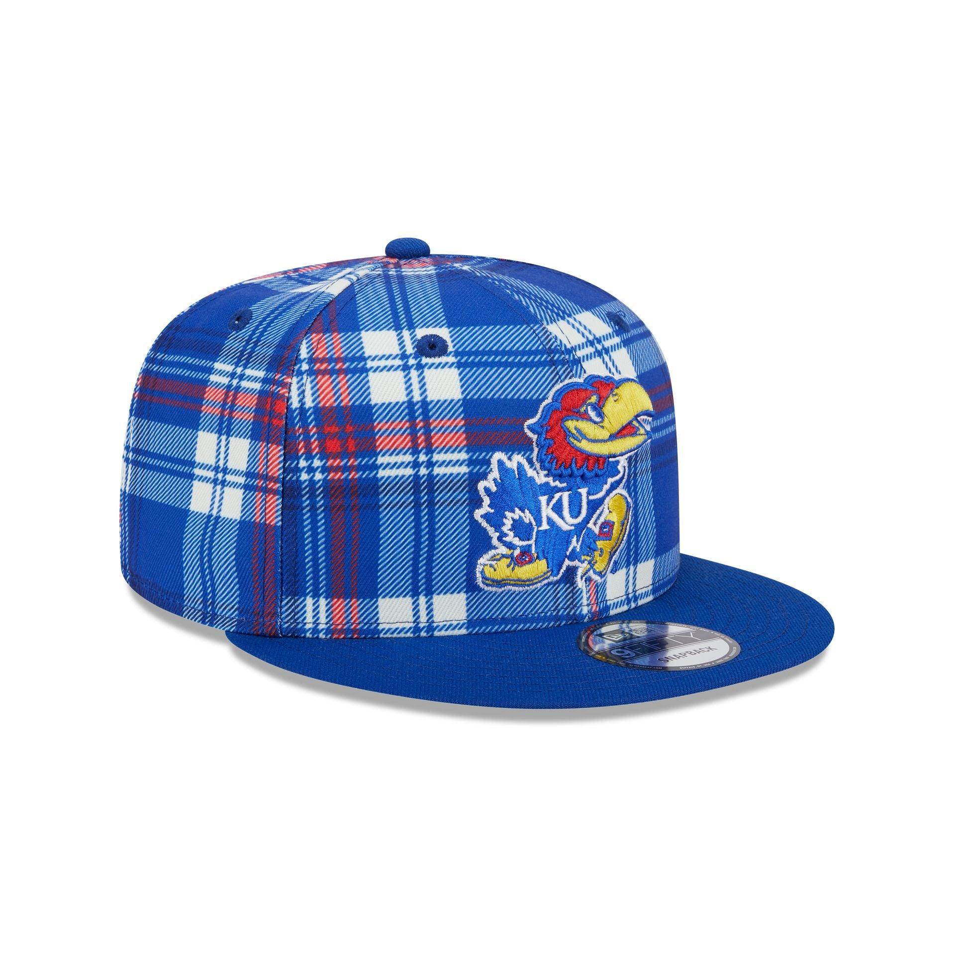 Kansas Jayhawks Plaid 9FIFTY Snapback Hat Male Product Image