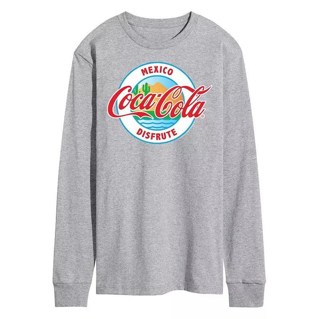 Mens Coca Cola Mexico Long Sleeve Long Sleeve Graphic Tee Grey Gray Product Image