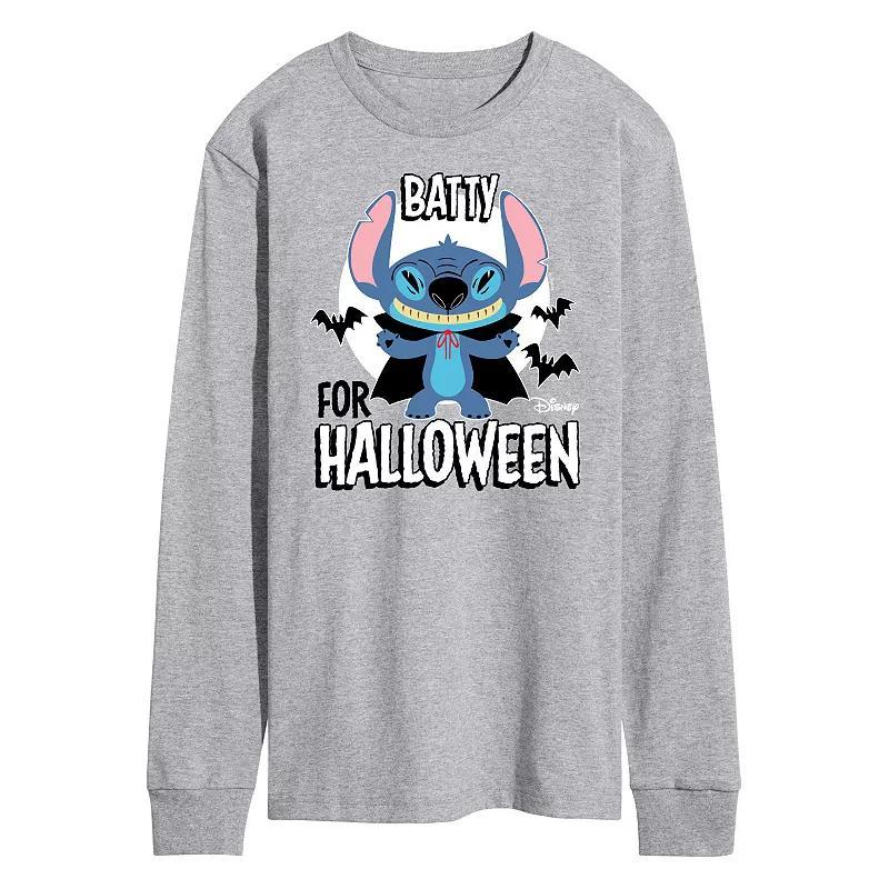 Disneys Lilo & Stitch Mens Batty For Halloween Long Sleeve Tee Product Image