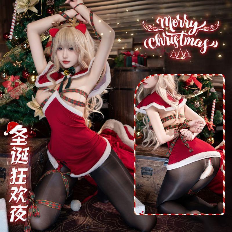 Christmas Reindeer Lingerie Costume Set Product Image