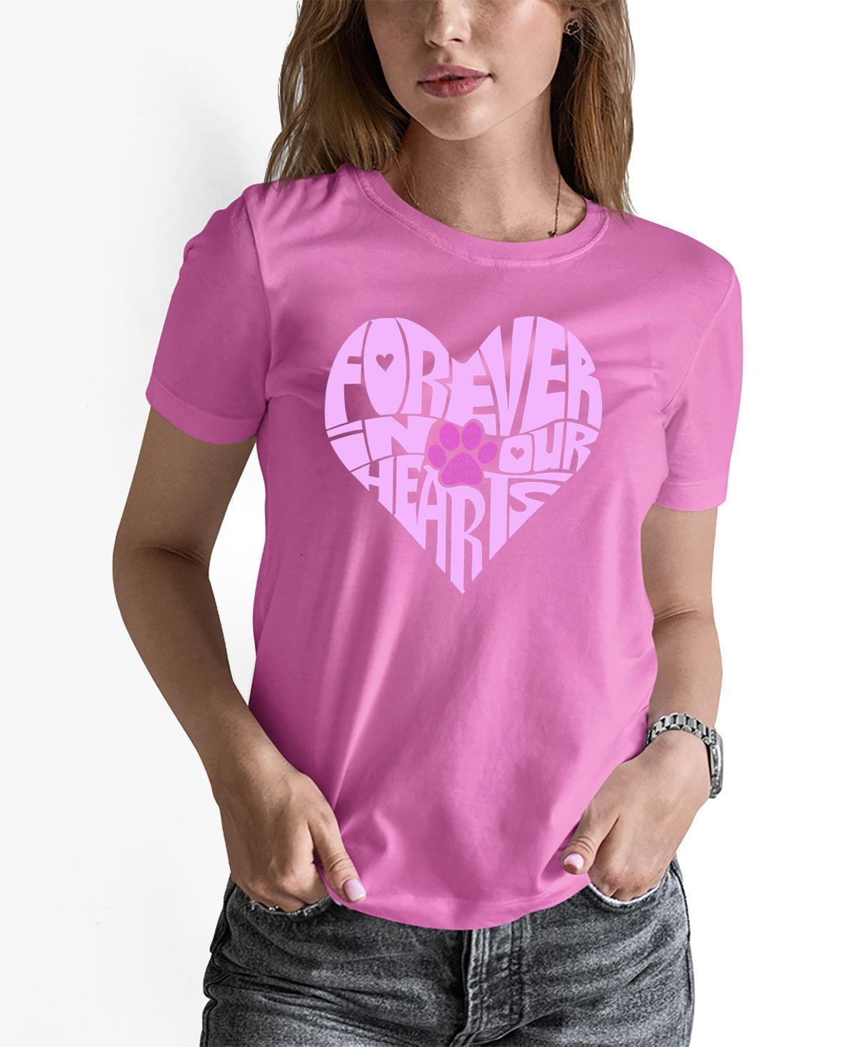 La Pop Art Womens Word Art Forever In Our Hearts T-Shirt Product Image