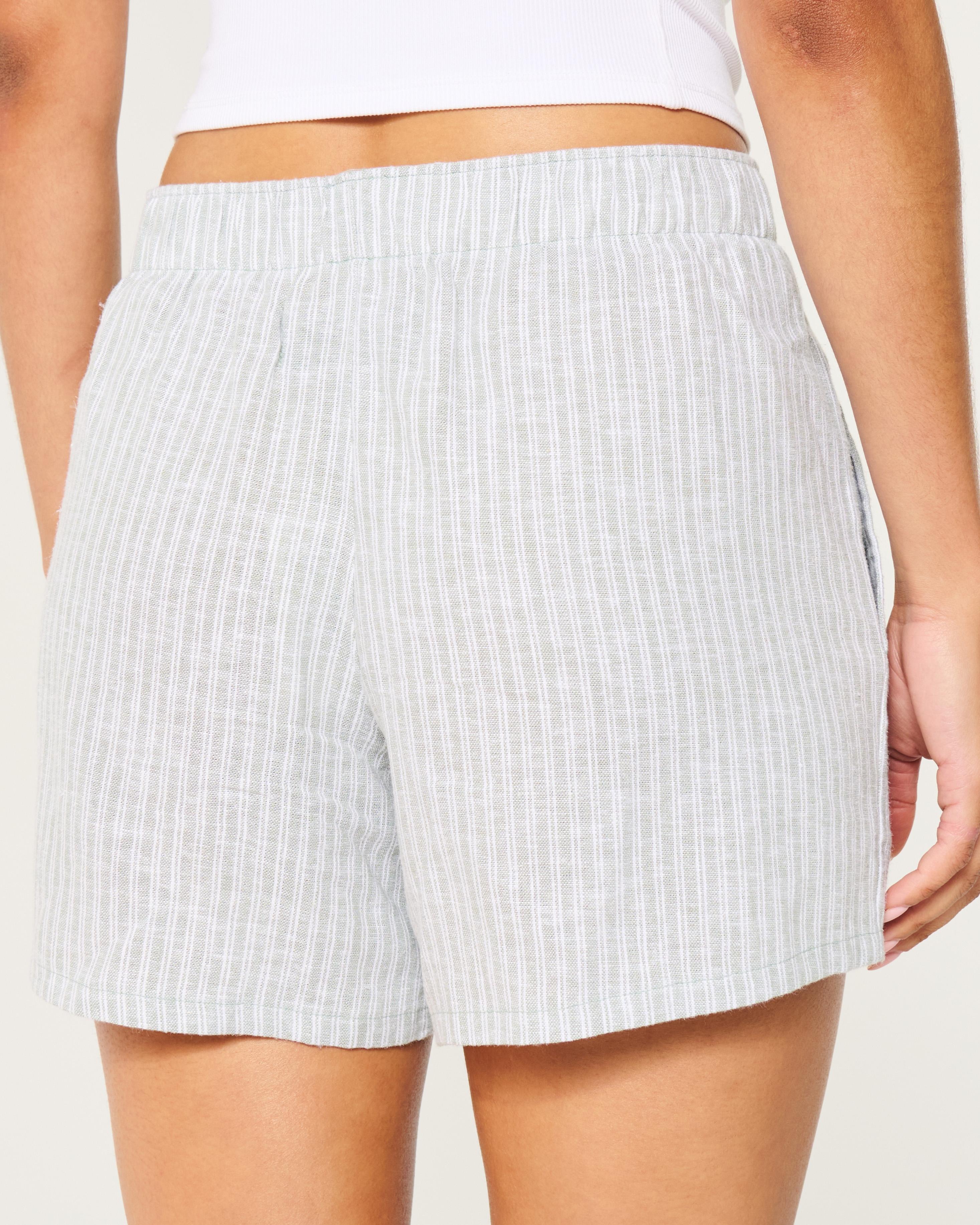 Mid-Rise Linen-Blend Shorts Product Image