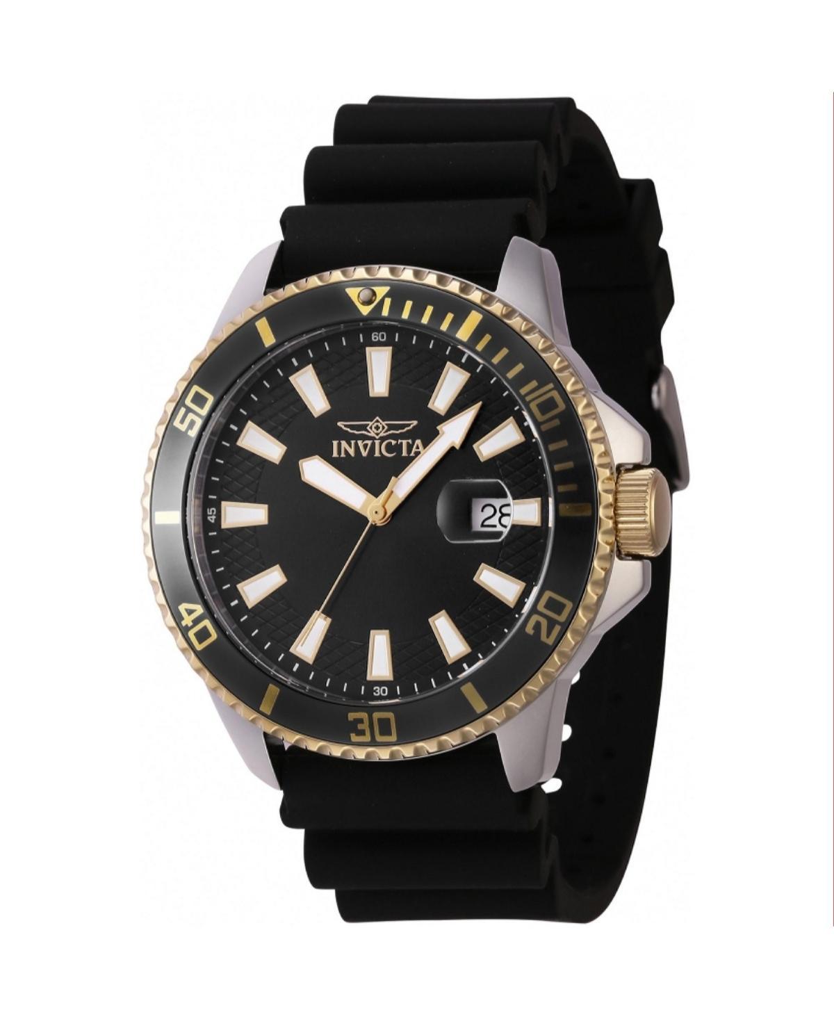 Invicta Mens 46132 Pro Diver Quartz 3 Hand Black Dial Watch - Black Product Image