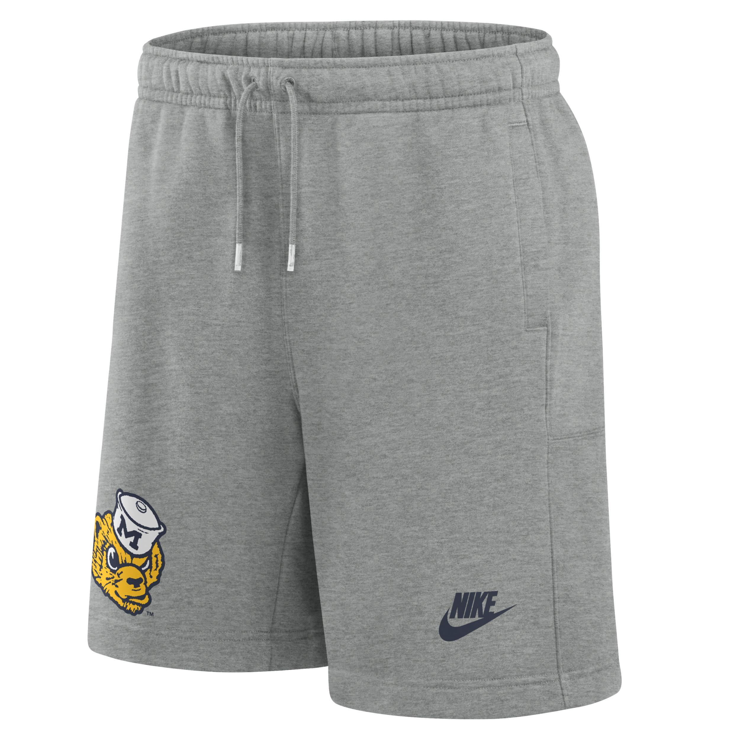 Nike Mens Heather Gray Michigan Wolverines Legacy Essential Fleece Shorts Product Image