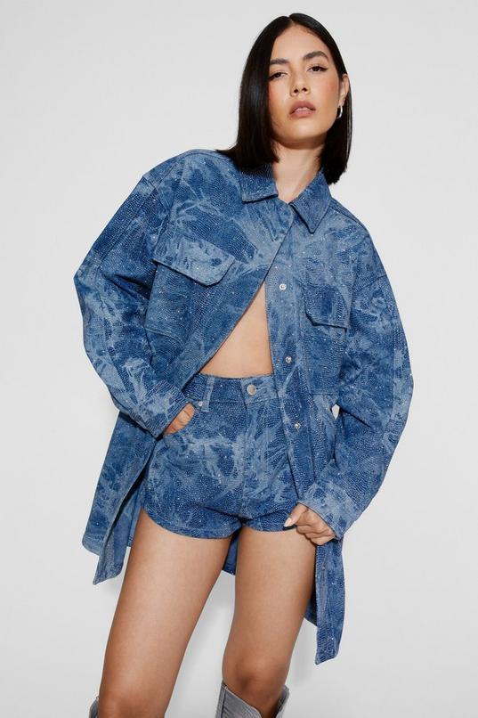 Shimmer Denim Oversized Shirt product image