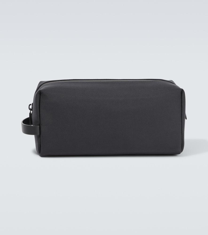 THE ROW Clovis Leather-trimmed Toiletry Pouch In Blue Product Image