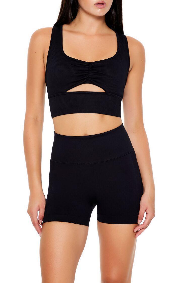 Seamless Cutout V-Back Sports Bra | Forever 21 Product Image