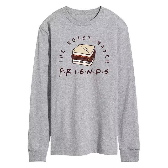 Mens Friends Thanksgiving Long Sleeve Graphic Tee Grey Gray Product Image