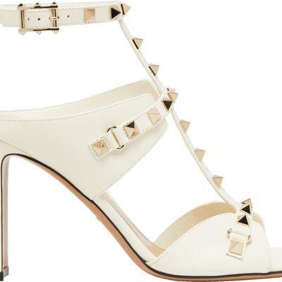 Rockstud Sandals With Strap In Off-white Product Image