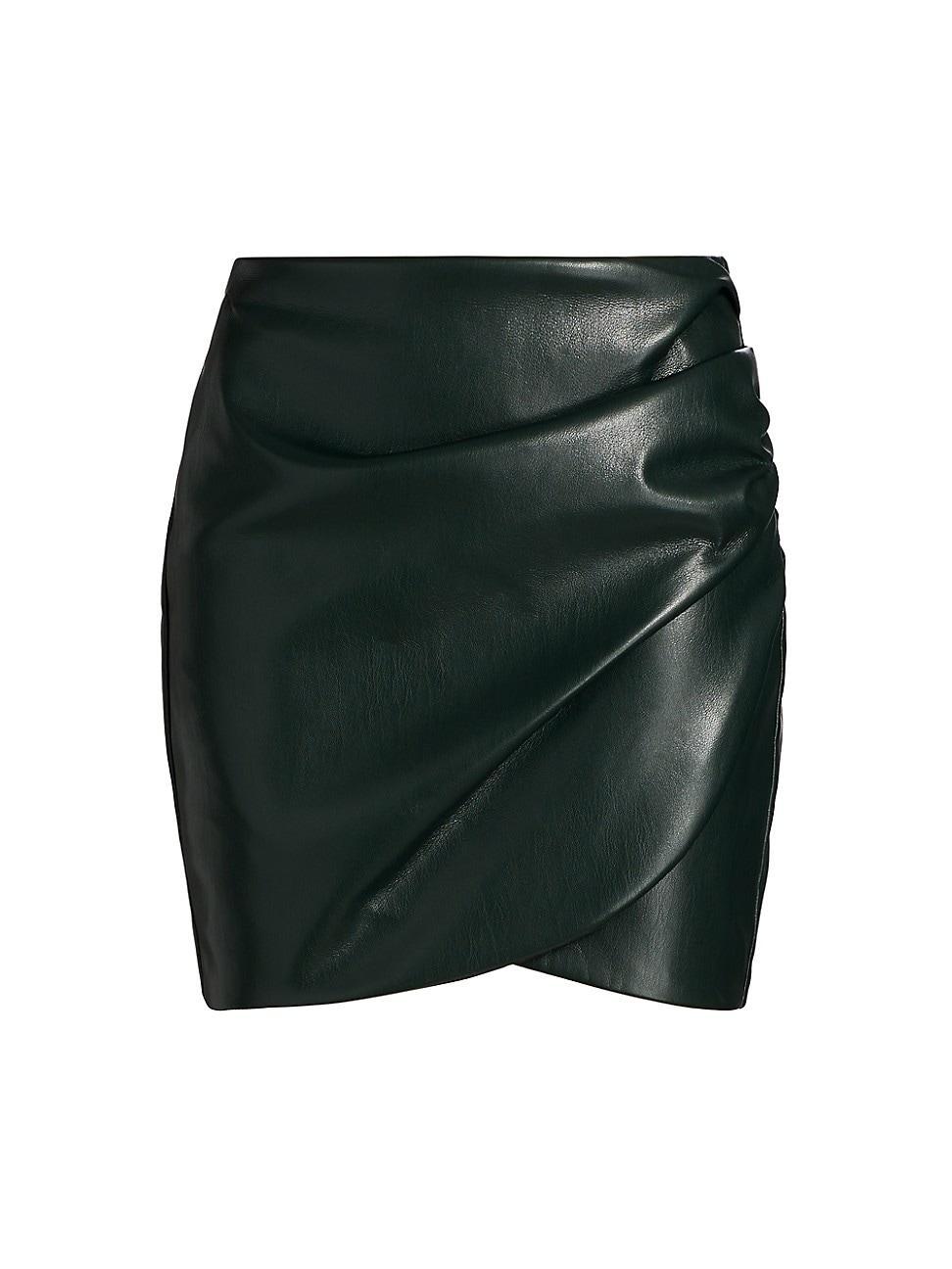 Womens Shyann Faux Leather Miniskirt product image