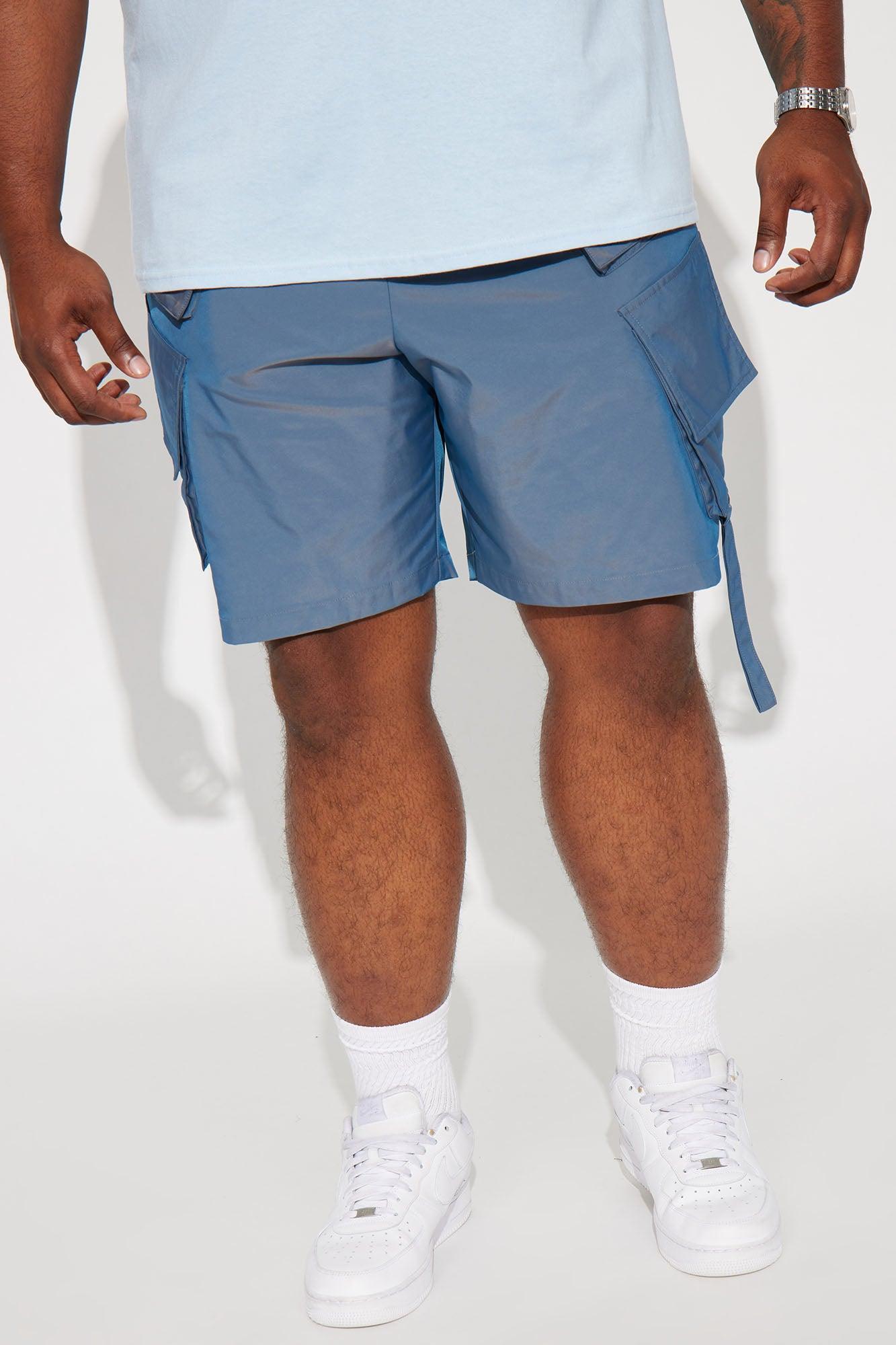 Stormy Iridescent Cargo Shorts - Blue Product Image