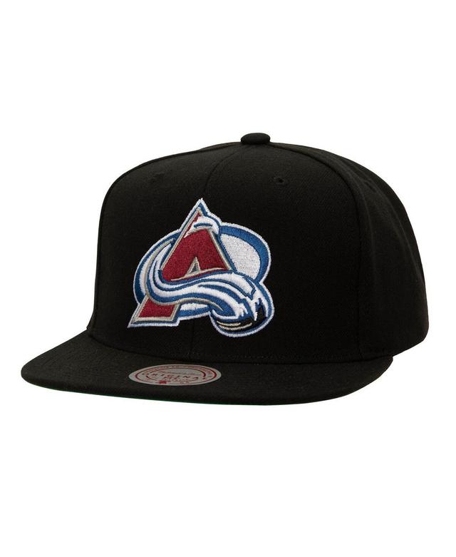 Mitchell & Ness Mens Black Colorado Avalanche Core Top Spot Snapback Hat Product Image