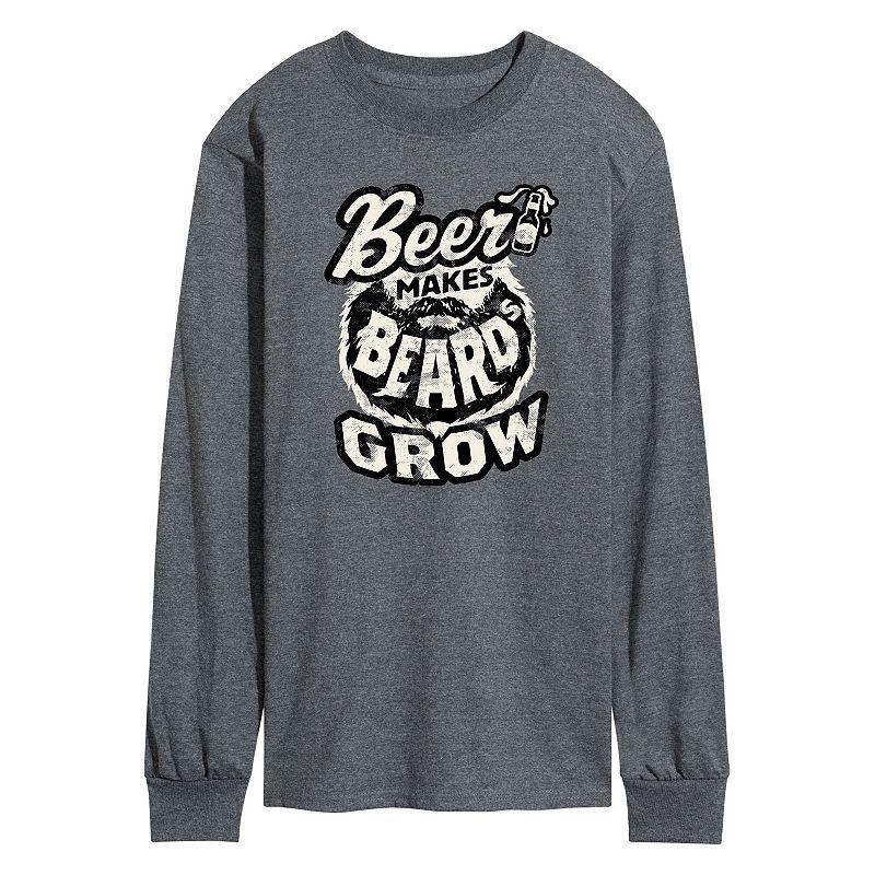 Mens Beer Makes Beards Grow Tee Med Grey Product Image