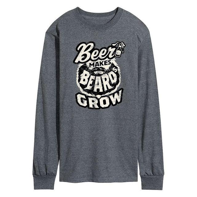 Mens Beer Makes Beards Grow Tee Dark Grey Product Image