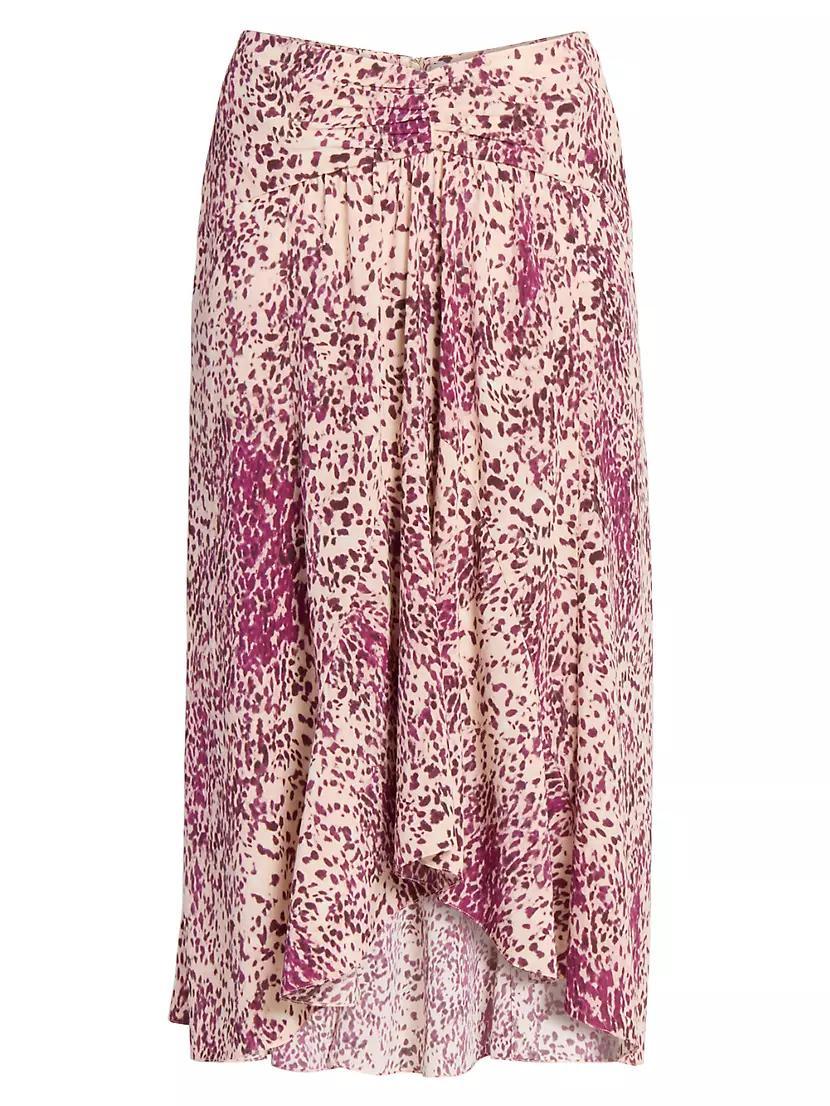 Olena Printed Silk-Blend Skirt Product Image