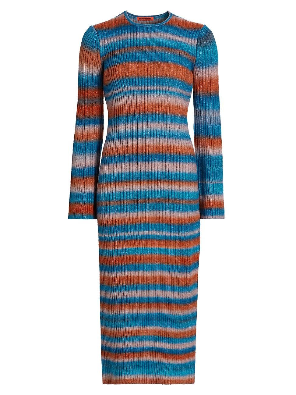 Womens Axon Striped Knit Midi-Dress Product Image