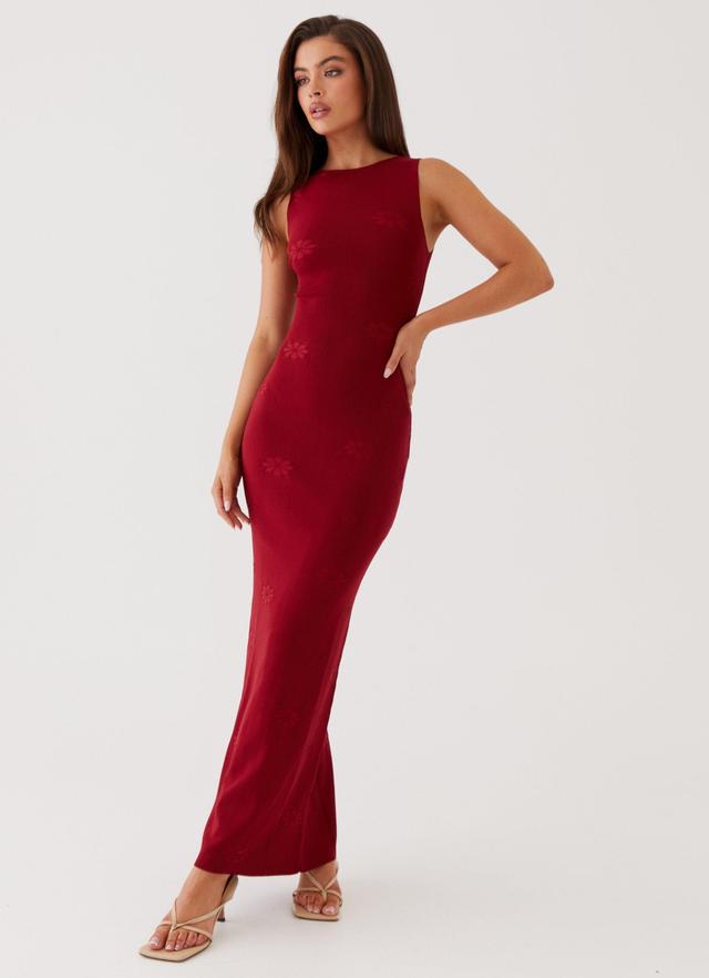 Holly Knit Maxi Dress - Red Product Image