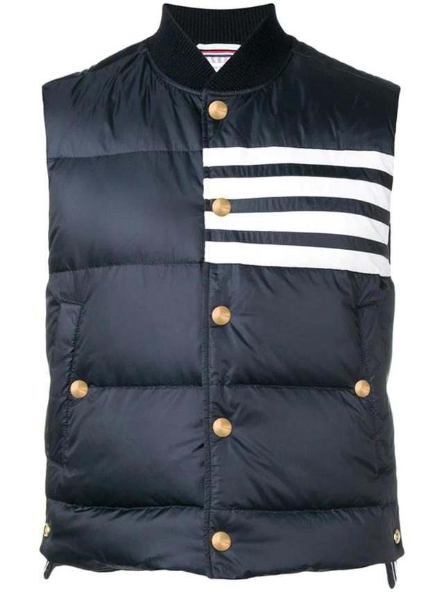 Downfilled Snap Front Vest Navy Product Image