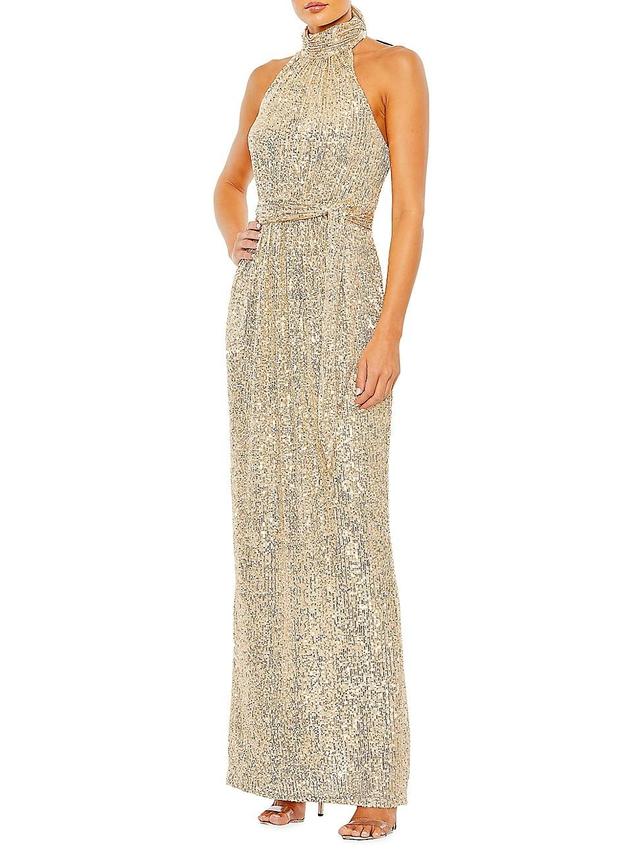 Womens Ieena Sequined Halter Gown Product Image