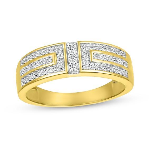 Men's 1/2 CT. T.w. Diamond Brick Ring in 10K Gold Product Image