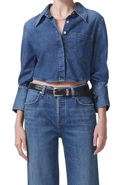 Citizens of Humanity Bea Crop Denim Button-Up Shirt Product Image