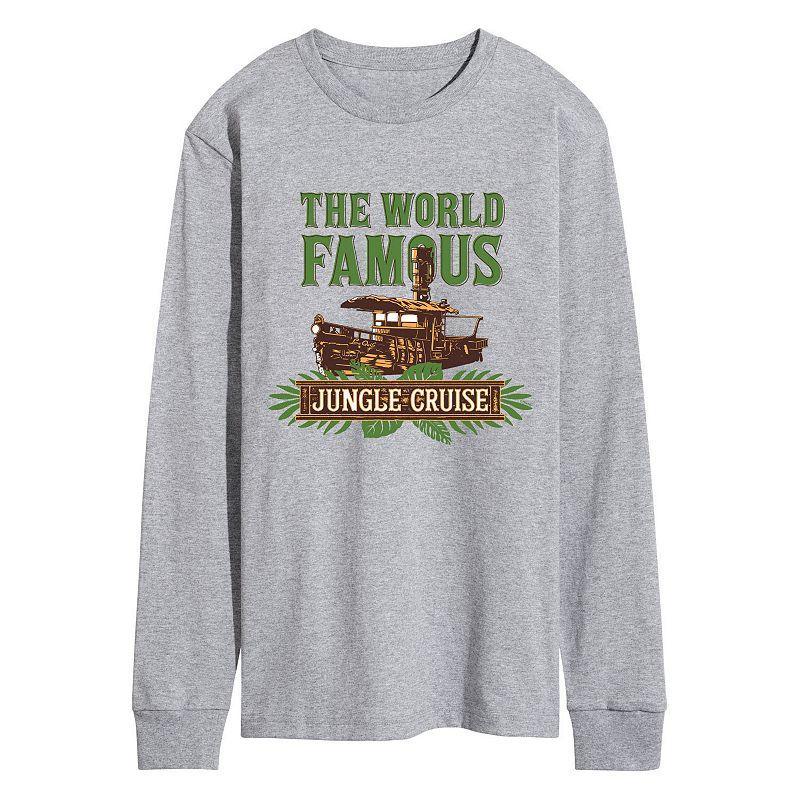 Disneys Jungle Cruise Mens The World Famous Long Sleeve Graphic Tee Med Grey Product Image