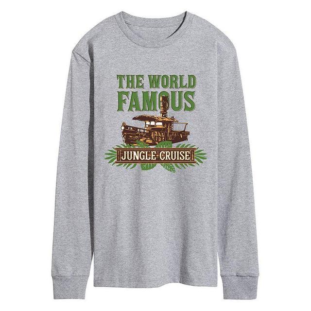 Disneys Jungle Cruise Mens The World Famous Long Sleeve Graphic Tee Med Grey Product Image