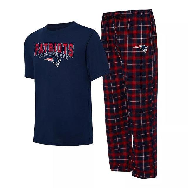 Mens Concepts Sport /Red New England Patriots Arctic T-Shirt & Pajama Pants Sleep Set Blue Product Image