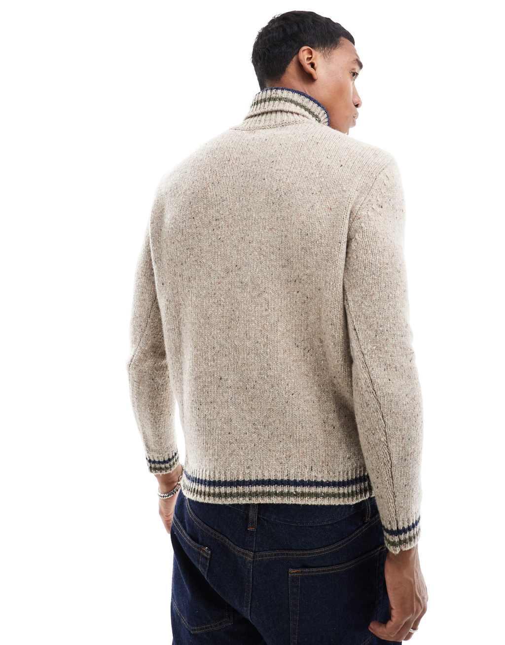 Scalpers Klint Turtleneck Tricot Sweater In Taupe   Product Image