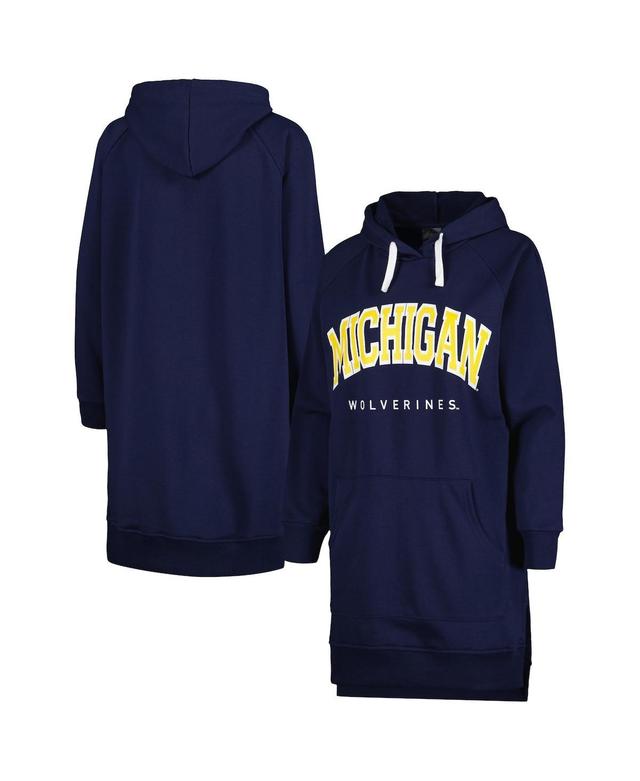 Womens Gameday Couture Navy Michigan Wolverines Take a Knee Raglan Hooded Sweatshirt Dress Product Image