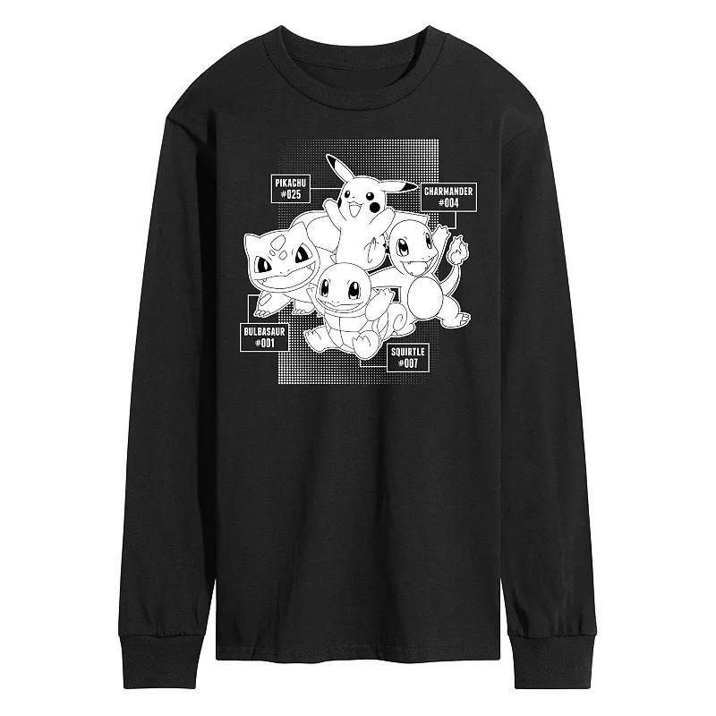 Mens Pokemon Labels Long Sleeve Graphic Tee Product Image