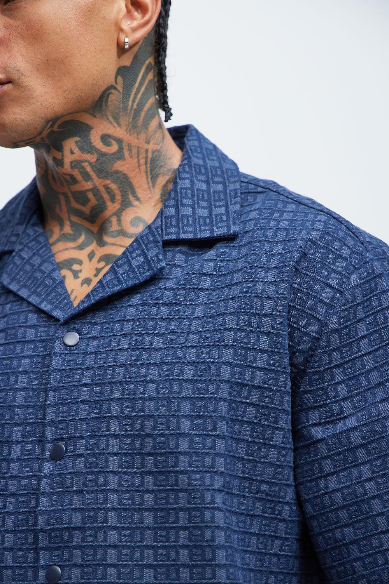 Daryn Jacquard Shirt - Navy Product Image