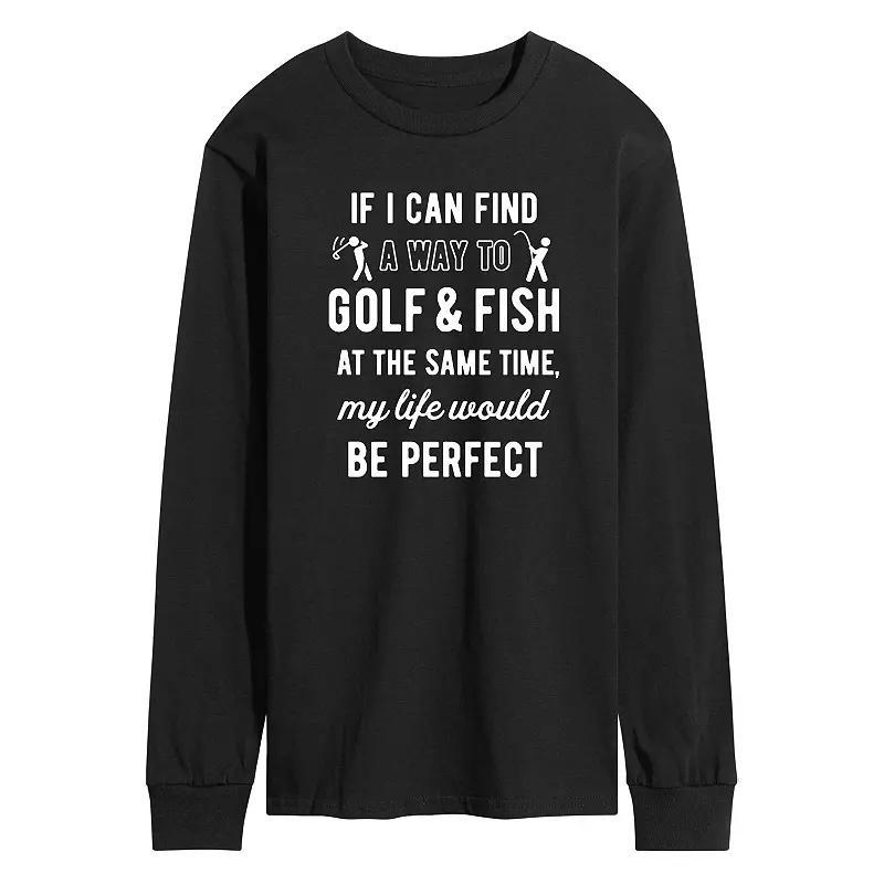 Mens Golf & Fish Long Sleeve Graphic Tee Product Image