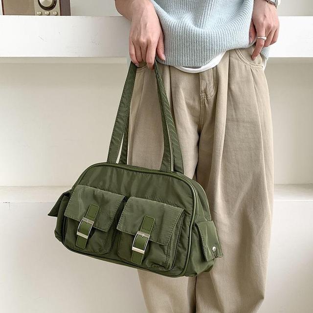 Plain Buckled Nylon Carryall Bag Product Image