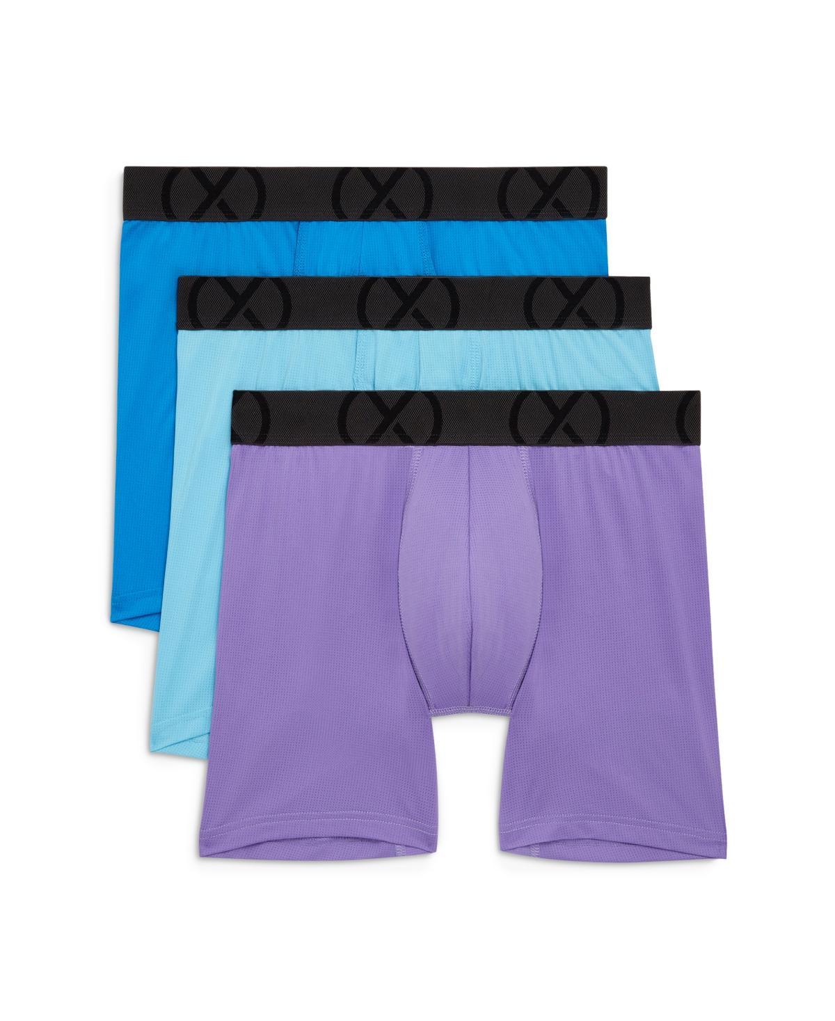 2(x)ist Mens Mesh Performance Ready 6 Boxer Brief, Pack of 3 - Electric Blue, Lavender Purple Product Image