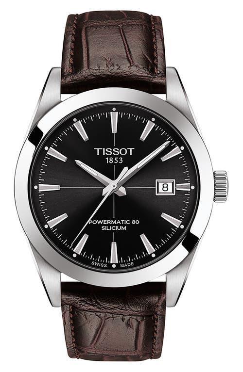 Tissot Gentleman Powermatic Leather Strap Watch, 40mm Product Image