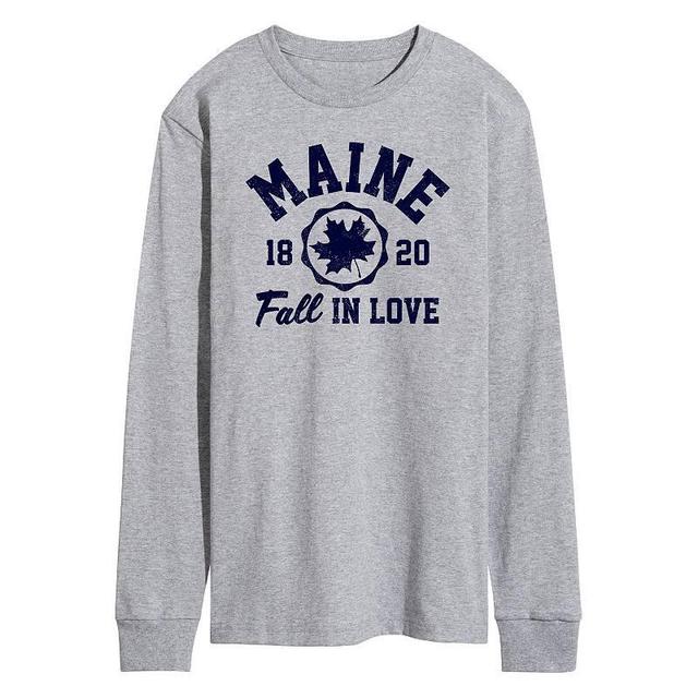 Mens Maine Fall In Love Long Sleeve Graphic Tee Med Grey Product Image