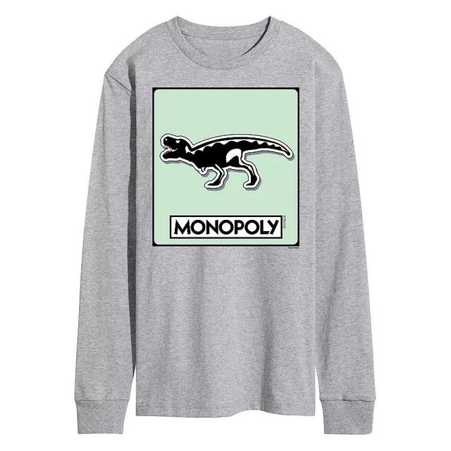 Mens Monopoly TRex Game Token Long Sleeve Graphic Tee Product Image