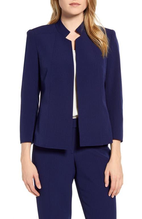 Anne Klein Stretch Crepe Seamed 34 Sleeve Open Front Jacket Product Image